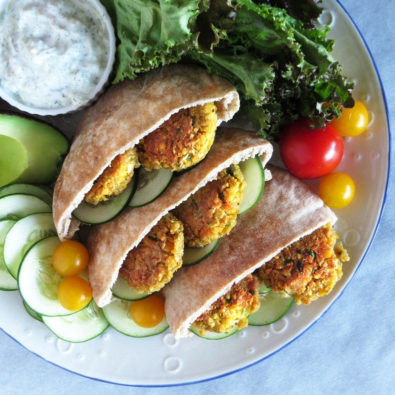 Chickpea Falafel and Easy Tzatziki