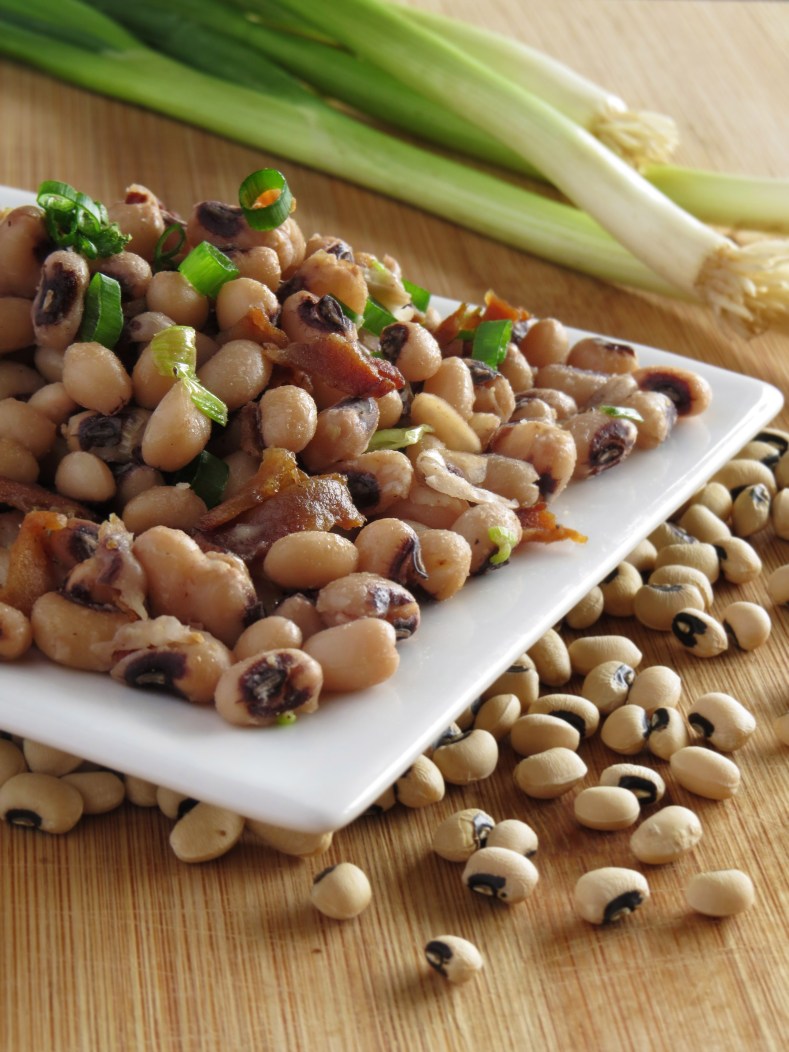 Black eyed peas and bacon hash